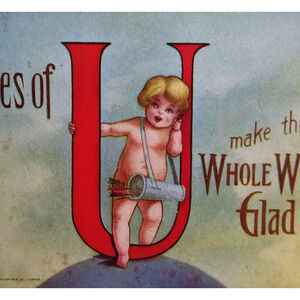 Valentine Postcard Cherub The Likes Of U Williamson Haffner 1908 Unused Ser 6156